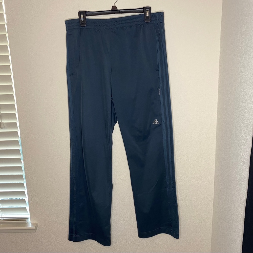 Adidas track pants - size L - gray in color